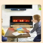 ⁦مدفأة كهربائية بشاشة LED ولهب ثلاثي الأبعاد 2000 واط⁩ - الصورة ⁦4⁩