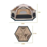 ⁦خيمة المشروم قطن قماش تيترون مكثّف مقاوم للماء مع أرضية أكسفورد⁩ - الصورة ⁦2⁩