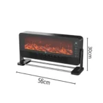 ⁦مدفأة كهربائية بشاشة LED ولهب ثلاثي الأبعاد 2000 واط⁩ - الصورة ⁦8⁩