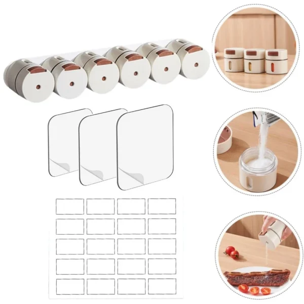 صناديق حفظ التوابل المغناطيسية المثبتة على الحائط – 6 قطع