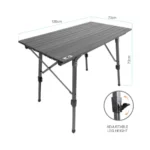 ⁦طاولة رحلات قابلة للطي 120 × 70 سم ألمنيوم خفيف⁩ - الصورة ⁦2⁩