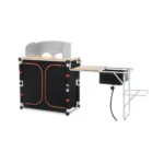 ⁦مطبخ رحلات متنقل بسطح خشب بامبو مع غطاء رياح⁩ - الصورة ⁦8⁩