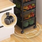 ⁦رف تخزين مطبخ دوّار 3 طبقات بعجلات 360°⁩ - الصورة ⁦3⁩