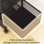 ⁦رف تخزين مطبخ دوّار 3 طبقات بعجلات 360°⁩ - الصورة ⁦5⁩