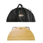 ⁦طاولة بامبو دائرية قابلة للطي بقاعدة ألمنيوم⁩ - الصورة ⁦4⁩