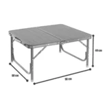 ⁦طاولة رحلات ألمنيوم بسطح ألمنيوم 90 × 60 سم قابلة للطي⁩ - الصورة ⁦3⁩