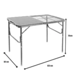 ⁦طاولة ألمنيوم للرحلات 120×60 سم سطح مزدوج⁩ - الصورة ⁦2⁩