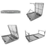 ⁦طاولة ألمنيوم للرحلات 90×60 سم سطح مزدوج⁩ - الصورة ⁦3⁩