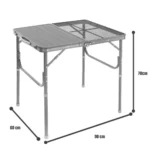 ⁦طاولة ألمنيوم للرحلات 90×60 سم سطح مزدوج⁩ - الصورة ⁦2⁩