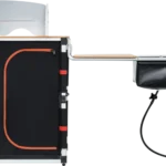 ⁦مطبخ رحلات متنقل بسطح خشب بامبو مع غطاء رياح⁩ - الصورة ⁦2⁩