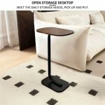 ⁦طاولة جانبية عصرية على شكل حرف C بقاعدة معدنية⁩ - الصورة ⁦5⁩