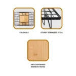 ⁦طاولة رحلات TA31 قابلة للطي بسطح خشب بامبو⁩ - الصورة ⁦4⁩