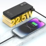 ⁦باور بانك بسعة 10000mAh شحن سريع 22.5W مع 4 كابلات مدمجة وشاشة رقمية ASPOR A300PD⁩ - الصورة ⁦4⁩