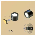 ⁦مصباح جداري LED قابل للشحن مع ريموت – إضاءة مزدوجة 3⁩ - الصورة ⁦7⁩