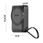 ⁦باور بانك مغناطيسي لاسلكي بسعة 10000mAh شحن سريع 22.5W مع شاشة رقمية من ASPOR A313⁩ - الصورة ⁦8⁩