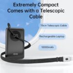 ⁦باور بانك بسعة 10000mAh شحن سريع 22.5W مع كابل Type-C قابل للسحب ASPOR A372⁩ - الصورة ⁦3⁩