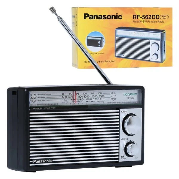 s-l1612600 راديو باناسونيك RF-562DD محمول FM/MW/SW ثلاثي الموجات بصوت قوي – يعمل بالبطارية – Panasonic Radio - الصورة 1