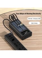 ⁦باور بنك يشحن بالطاقة الشمسية 30000mAh مع 4 كابلات مدمجة وشاشة رقمية – Airmez PL09⁩ - الصورة ⁦4⁩