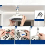 ⁦مروحة مع إضاءة LED 2 في 1 بريموت – لمبة مروحة E27 بثلاث سرعات⁩ - الصورة ⁦11⁩