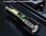⁦مصباح يدوي LED قابل للشحن بمنفذ Type-C – كشاف قوي بتركيز عالي⁩ - الصورة ⁦5⁩