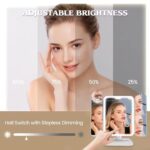 ⁦مرآة مكياج مضيئة ثلاثية الطي 64 LED مع تكبير 3X و3 أوضاع إضاءة قابلة للشحن⁩ - الصورة ⁦7⁩