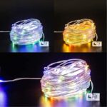 ⁦مصباح تخييم ذكي مع ريموت وإضاءة سلسلة 10 متر قابل للشحن بالطاقة الشمسية USB-C موديل D87-2⁩ - الصورة ⁦5⁩