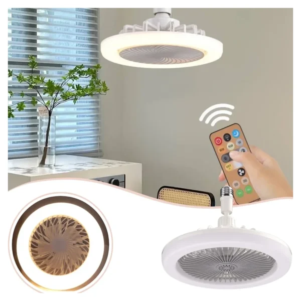 مروحة مع إضاءة LED 2 في 1 بريموت – لمبة مروحة E27 بثلاث سرعات