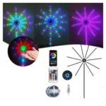 شريط إضاءة LED بشكل ألعاب نارية – مزامنة موسيقى وتحكم ذكي USB