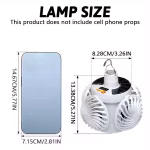 ⁦مروحة فانوس للتخييم بإضاءة LED – مروحة معلقة قابلة للشحن للطوارئ والرحلات⁩ - الصورة ⁦3⁩