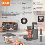 ⁦محضر طعام RAF 3 لتر 500 واط – مفرمة ومطحنة متعددة الوظائف مع سرعات مزدوجة⁩ - الصورة ⁦2⁩