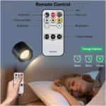 ⁦مصباح جداري LED أسود لاسلكي مزدوج – تحكم باللمس والريموت مع سطوع قابل للتعديل ⁩ - الصورة ⁦3⁩