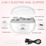 مقص أظافر كهربائي 2 في 1 مع تلميع وإضاءة led وشحن type c