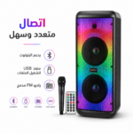 سماعة احترافية متنقلة تعمل بالبطارية 4000 واط مع بلوتوث وإضاءة led – sayona 