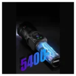 مصباح يدوي led قابل لإعادة الشحن مع سماعة بلوتوث وشاشة رقمية usb c 
