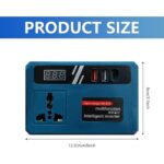 محول طاقة ذكي محمول مع منفذ ac و2 usb ومنفذ usb type c وشاشة led