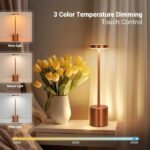مصباح طاولة led قابل للشحن باللمس مع 3 أوضاع إضاءة – لاسلكي ومحمول