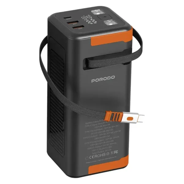 باور بنك 50000mah مع كابل usb c قابل للسحب وشحن سريع 