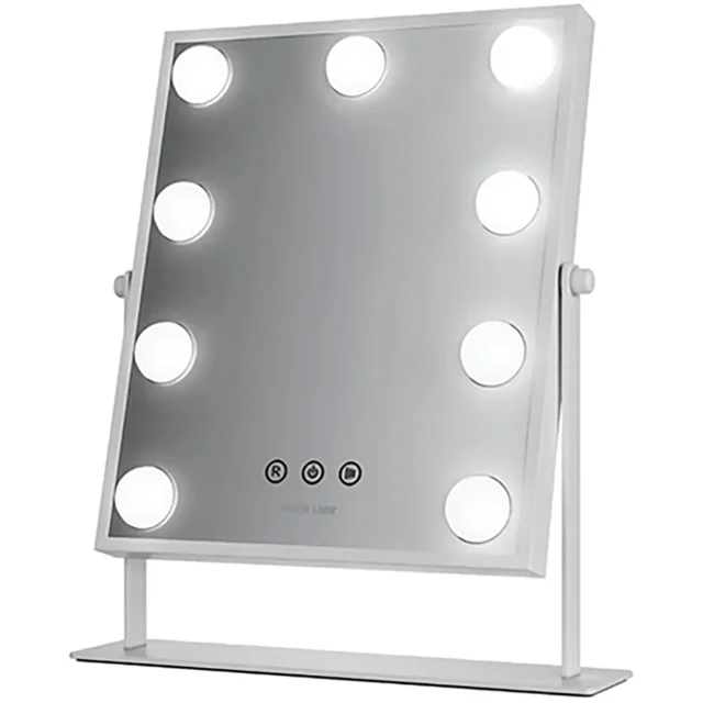 مرآة مكياج led قابلة للشحن مع 9 مصابيح و3 أوضاع إضاءة